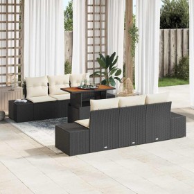 Conjunto de sofá de jardín 7 pcs Negro Poliratán en Sofás de exterior | Comprar online en Foru.es