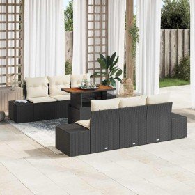 Conjunto de sofá de jardín 7 pcs Negro Poliratán en Sofás de exterior | Comprar online en Foru.es