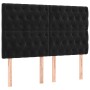 Cabecero con luces LED terciopelo negro 160x7x118/128 cm de vidaXL, Cabeceros y pies de cama - Ref: Foro24-3122816, Precio: 1...