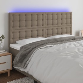 Cabecero con luces LED tela gris taupe 180x5x118/128 cm de vidaXL, Cabeceros y pies de cama - Ref: Foro24-3122876, Precio: 16...