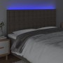 Cabecero con luces LED tela gris taupe 180x5x118/128 cm de vidaXL, Cabeceros y pies de cama - Ref: Foro24-3122876, Precio: 16...