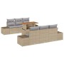 Conjunto de sofá de jardín 7 pcs Beige Poliratán en Sofás de exterior | Comprar online en Foru.es