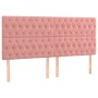 Cabecero con luces LED terciopelo rosa 180x7x118/128 cm de vidaXL, Cabeceros y pies de cama - Ref: Foro24-3122825, Precio: 14...