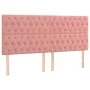Cabecero con luces LED terciopelo rosa 180x7x118/128 cm de vidaXL, Cabeceros y pies de cama - Ref: Foro24-3122825, Precio: 16...