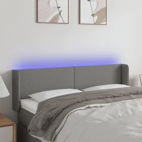 Dark gray fabric headboard with LED 147x16x78/88 cm by vidaXL, Headboards and footboards - Ref: Foro24-3122955, Price: 84,75 ...