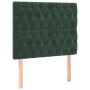 Cabecero con luces LED terciopelo verde oscuro 100x7x118/128 cm de vidaXL, Cabeceros y pies de cama - Ref: Foro24-3122805, Pr...