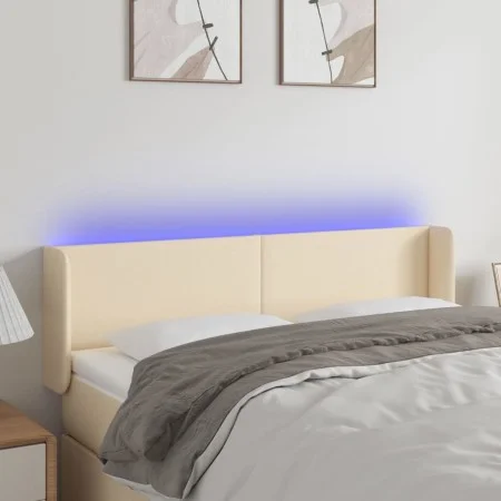 Kopfteil aus cremefarbenem Stoff mit LED 147x16x78/88 cm von vidaXL, Kopf- und Fußteile - Ref: Foro24-3122959, Preis: 72,07 €...