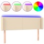 Cabecero con LED de tela crema 147x16x78/88 cm de vidaXL, Cabeceros y pies de cama - Ref: Foro24-3122959, Precio: 74,14 €, De...