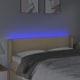 Cabecero con LED de tela crema 147x16x78/88 cm de vidaXL, Cabeceros y pies de cama - Ref: Foro24-3122959, Precio: 74,14 €, De...