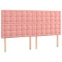 Kopfteil aus rosa Samt mit LED-Leuchten, 200 x 5 x 118/128 cm von vidaXL, Kopf- und Fußteile - Ref: Foro24-3122929, Preis: 12...
