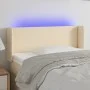 Cream fabric headboard with LED 83x16x78/88 cm by vidaXL, Headboards and footboards - Ref: Foro24-3122935, Price: 56,94 €, Di...