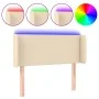 Cabecero con LED de tela crema 83x16x78/88 cm de vidaXL, Cabeceros y pies de cama - Ref: Foro24-3122935, Precio: 56,94 €, Des...