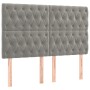 Cabecero con luces LED terciopelo gris claro 144x7x118/128 cm de vidaXL, Cabeceros y pies de cama - Ref: Foro24-3122808, Prec...