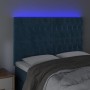 Cabecero con luces LED terciopelo azul oscuro 160x7x118/128 cm de vidaXL, Cabeceros y pies de cama - Ref: Foro24-3122818, Pre...