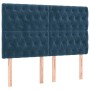 Cabecero con luces LED terciopelo azul oscuro 160x7x118/128 cm de vidaXL, Cabeceros y pies de cama - Ref: Foro24-3122818, Pre...