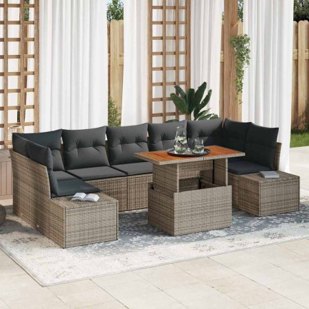 Conjunto de sofá de jardín 8 pcs Gris Poliratán en Sofás de exterior | Comprar online en Foru.es