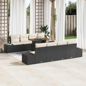 Conjunto de sofá de jardín 9 pcs Negro Poliratán en Sofás de exterior | Comprar online en Foru.es