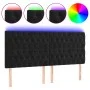 Cabecero con luces LED terciopelo negro 200x7x118/128 cm de vidaXL, Cabeceros y pies de cama - Ref: Foro24-3122828, Precio: 1...