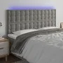 Hellgraues Samtkopfteil mit LED-Leuchten, 160 x 5 x 118/128 cm von vidaXL, Kopf- und Fußteile - Ref: Foro24-3122912, Preis: 1...