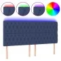Cabecero con luces LED tela azul 200x7x118/128 cm de vidaXL, Cabeceros y pies de cama - Ref: Foro24-3122788, Precio: 145,60 €...