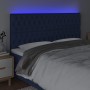 Cabecero con luces LED tela azul 200x7x118/128 cm de vidaXL, Cabeceros y pies de cama - Ref: Foro24-3122788, Precio: 150,78 €...