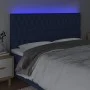 Cabecero con luces LED tela azul 200x7x118/128 cm de vidaXL, Cabeceros y pies de cama - Ref: Foro24-3122788, Precio: 145,60 €...