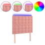 Cabecero con luces LED terciopelo rosa 90x5x118/128 cm de vidaXL, Cabeceros y pies de cama - Ref: Foro24-3122899, Precio: 66,...