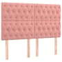 Cabecero con luces LED terciopelo rosa 144x7x118/128 cm de vidaXL, Cabeceros y pies de cama - Ref: Foro24-3122813, Precio: 15...