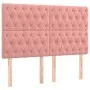 Cabecero con luces LED terciopelo rosa 144x7x118/128 cm de vidaXL, Cabeceros y pies de cama - Ref: Foro24-3122813, Precio: 15...