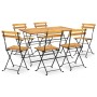 Comedor de jardín plegable 7 piezas de madera maciza de acacia en Conjuntos de jardín | Comprar online en Foru.es
