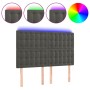 Cabecero con luces LED terciopelo gris oscuro 144x5x118/128 cm de vidaXL, Cabeceros y pies de cama - Ref: Foro24-3122907, Pre...