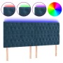 Cabecero con luces LED terciopelo azul oscuro 180x7x118/128 cm de vidaXL, Cabeceros y pies de cama - Ref: Foro24-3122824, Pre...