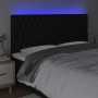 Cabecero con luces LED tela negro 200x7x118/128 cm de vidaXL, Cabeceros y pies de cama - Ref: Foro24-3122784, Precio: 145,74 ...