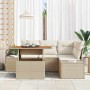 Conjunto de sofá de jardín 5 pcs Beige Poliratán en Sofás de exterior | Comprar online en Foru.es