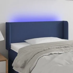 Blue fabric headboard with LED 103x16x78/88 cm by vidaXL, Headboards and footboards - Ref: Foro24-3122952, Price: 55,19 €, Di...