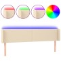 Cabecero con LED de tela crema 163x16x78/88 cm de vidaXL, Cabeceros y pies de cama - Ref: Foro24-3122967, Precio: 77,74 €, De...