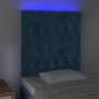 Cabecero con luces LED terciopelo azul oscuro 80x7x118/128 cm de vidaXL, Cabeceros y pies de cama - Ref: Foro24-3122794, Prec...