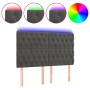 Cabecero con luces LED terciopelo gris oscuro 144x7x118/128 cm de vidaXL, Cabeceros y pies de cama - Ref: Foro24-3122809, Pre...