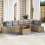 Conjunto de sofá de jardín 7 pcs Beige Poliratán en Sofás de exterior | Comprar online en Foru.es