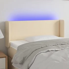 Cream fabric headboard with LED 93x16x78/88 cm by vidaXL, Headboards and footboards - Ref: Foro24-3122943, Price: 56,83 €, Di...