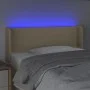 Cream fabric headboard with LED 93x16x78/88 cm by vidaXL, Headboards and footboards - Ref: Foro24-3122943, Price: 56,83 €, Di...