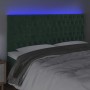 Cabecero con luces LED terciopelo verde oscuro 200x7x118/128 cm de vidaXL, Cabeceros y pies de cama - Ref: Foro24-3122829, Pr...