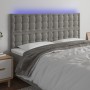 Cabecero con luces LED terciopelo gris claro 180x5x118/128 cm de vidaXL, Cabeceros y pies de cama - Ref: Foro24-3122918, Prec...