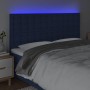 Cabecero con luces LED tela azul 180x5x118/128 cm de vidaXL, Cabeceros y pies de cama - Ref: Foro24-3122878, Precio: 132,82 €...