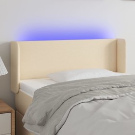 Cabecero con LED de tela crema 103x16x78/88 cm de vidaXL, Cabeceros y pies de cama - Ref: Foro24-3122951, Precio: 46,40 €, De...