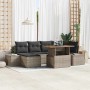 Conjunto de sofá de jardín 7 pcs Gris Poliratán en Sofás de exterior | Comprar online en Foru.es