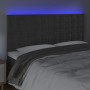 Cabecero con luces LED terciopelo gris oscuro 160x5x118/128 cm de vidaXL, Cabeceros y pies de cama - Ref: Foro24-3122913, Pre...