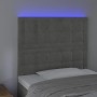 Cabecero con luces LED terciopelo gris claro 80x5x118/128 cm de vidaXL, Cabeceros y pies de cama - Ref: Foro24-3122888, Preci...
