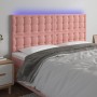 Cabecero con luces LED terciopelo rosa 180x5x118/128 cm de vidaXL, Cabeceros y pies de cama - Ref: Foro24-3122923, Precio: 12...
