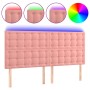 Cabecero con luces LED terciopelo rosa 180x5x118/128 cm de vidaXL, Cabeceros y pies de cama - Ref: Foro24-3122923, Precio: 12...